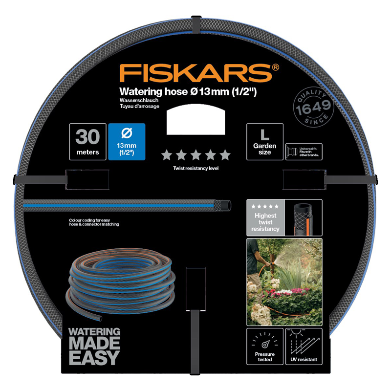 1027108 Fiskars garðslanga 1/2" 30m Q5